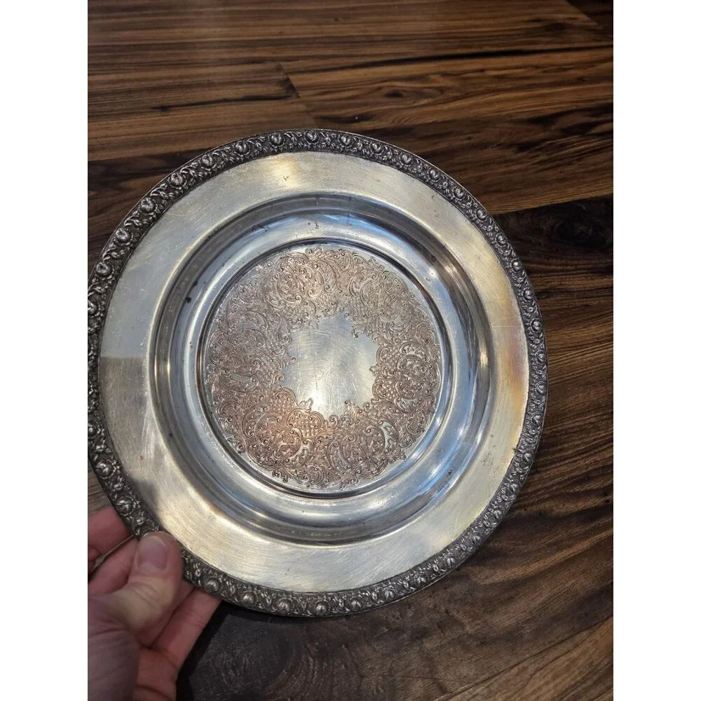 Vintage Gorham Silver on Copper 19R Plate - Mid-Century Silverplate Serving Tray